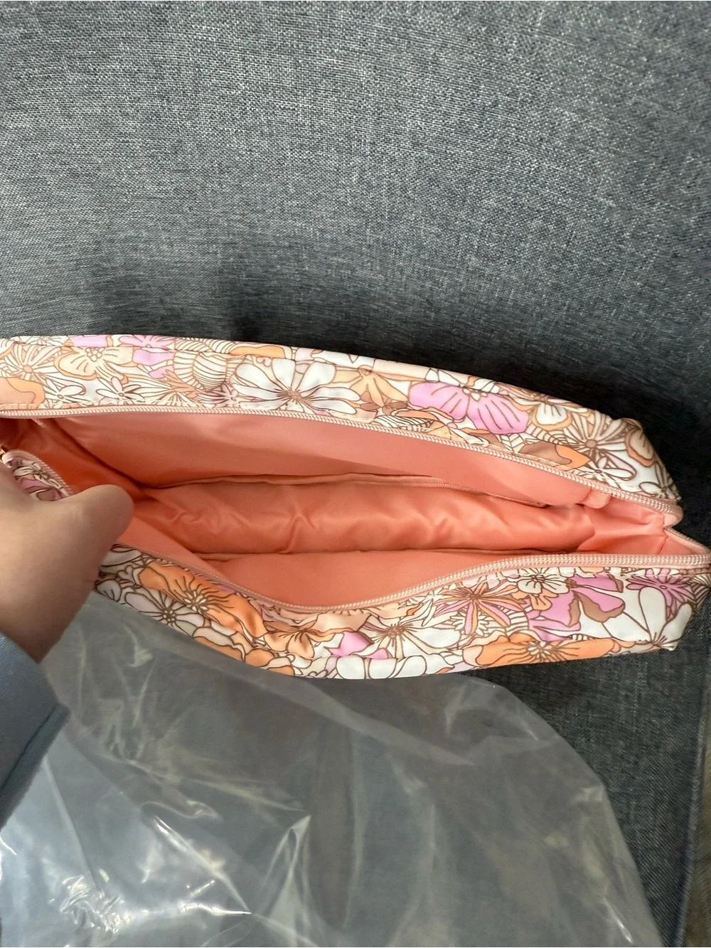 NEW Pink Lily floral travel packing cubes / makeup bags